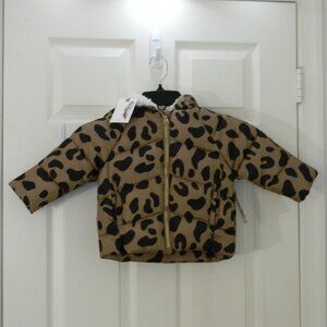 Jessica Simpson Baby Animal Print Coat Hooded Faux Sherpa Lined NWT